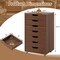 2 Piece Brown Engineered Wood Mid-Century Desk with 7-Drawer Mobile Dresser